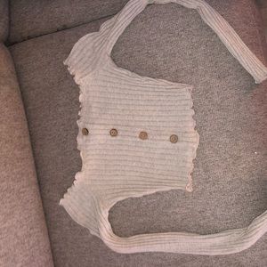 Cropped Knit Off the Shoulder Top